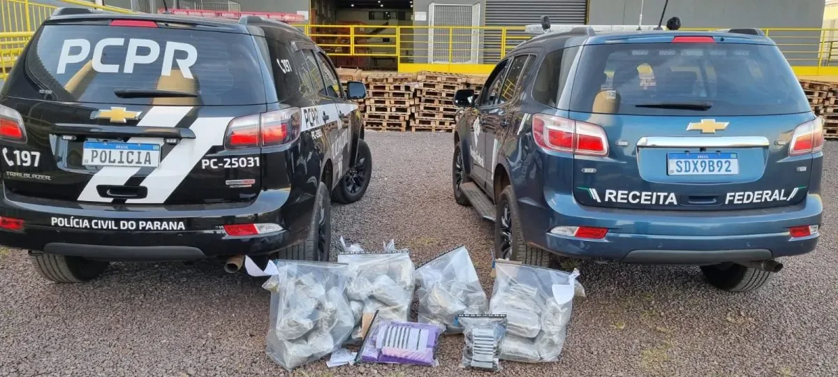 Polícia Civil e Receita Federal apreendem mais de 33 kg de drogas em Cascavel