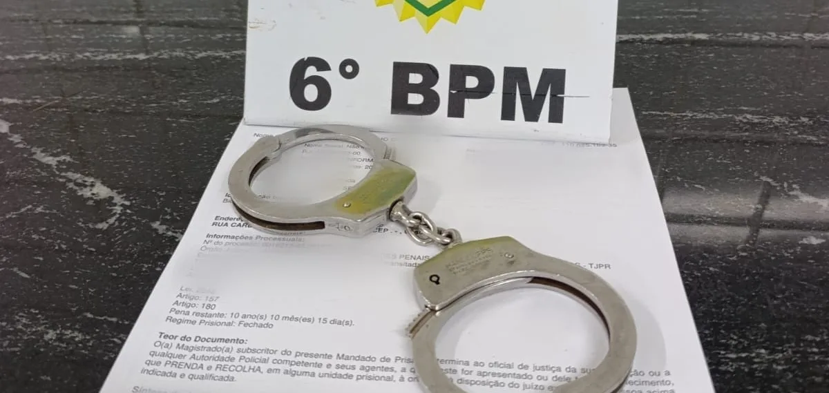 Homem com mandado de prisão em aberto é preso pela PM em Cascavel