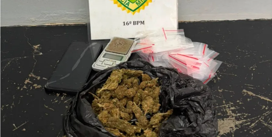 Jovem é preso com maconha, balança e embalagens para fracionamento em Guarapuava