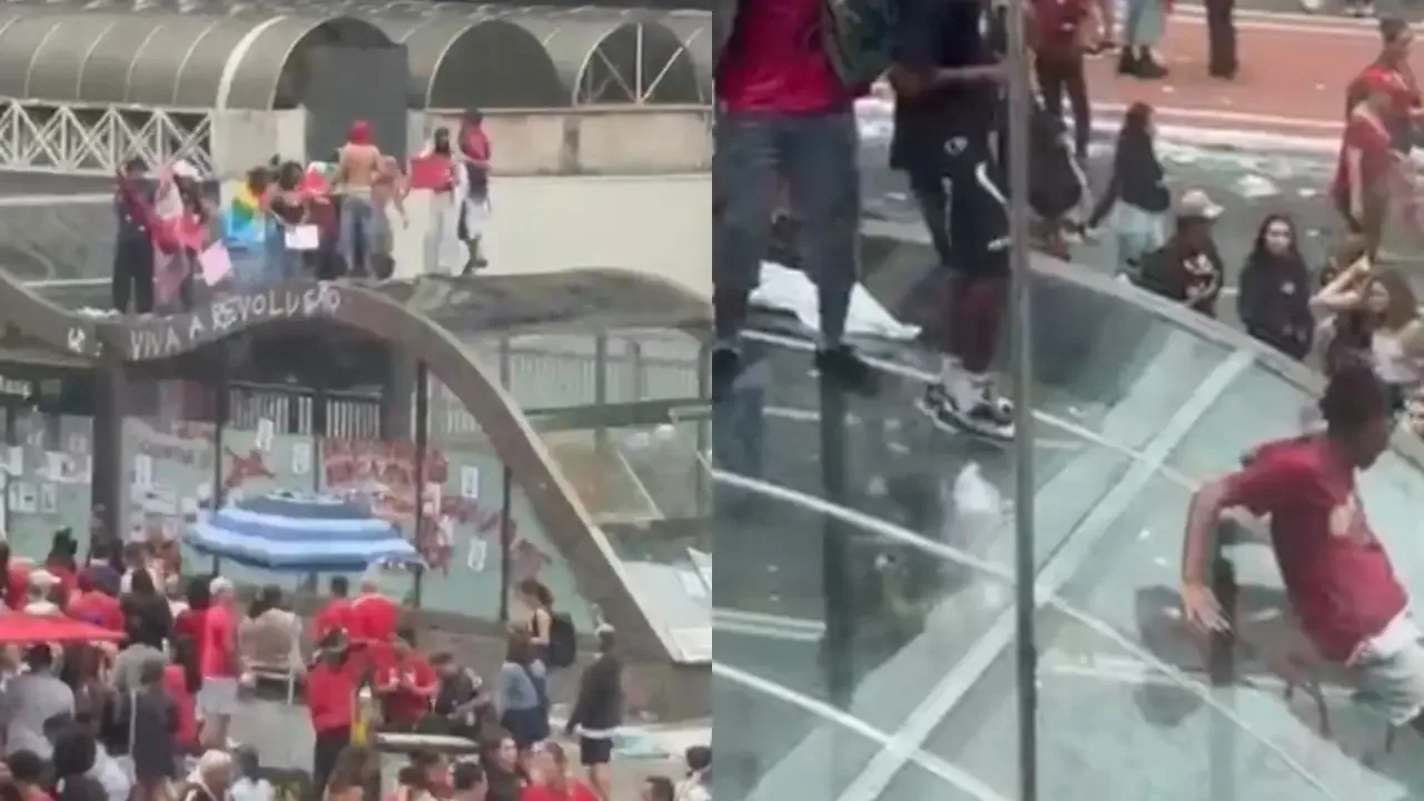Manifestantes picham e quebram estações de metrô após ato pró-Lula
