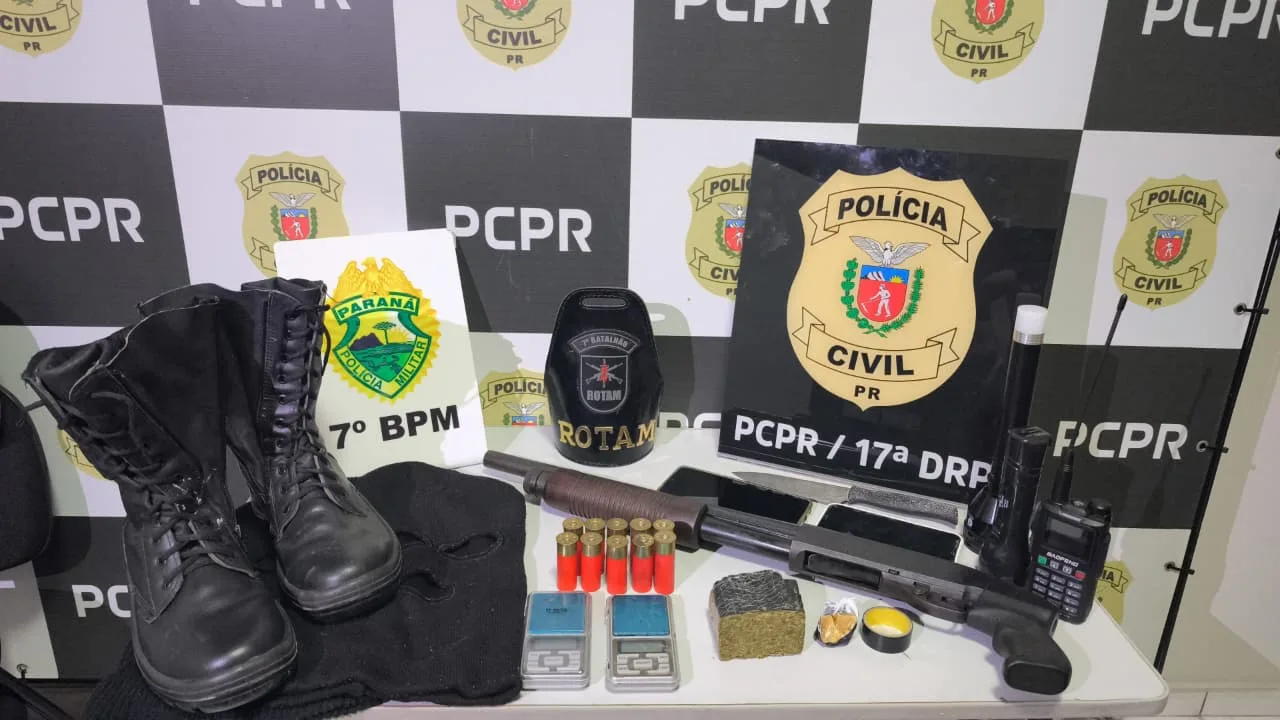 Foragido condenado por homicídio é preso com arma e drogas em Cruzeiro do Oeste