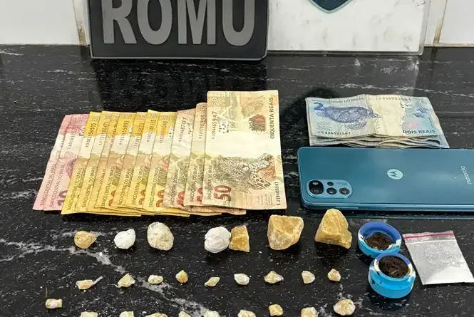 Romu apreende crack, cocaína e haxixe durante abordagem no Bairro Santa Cruz